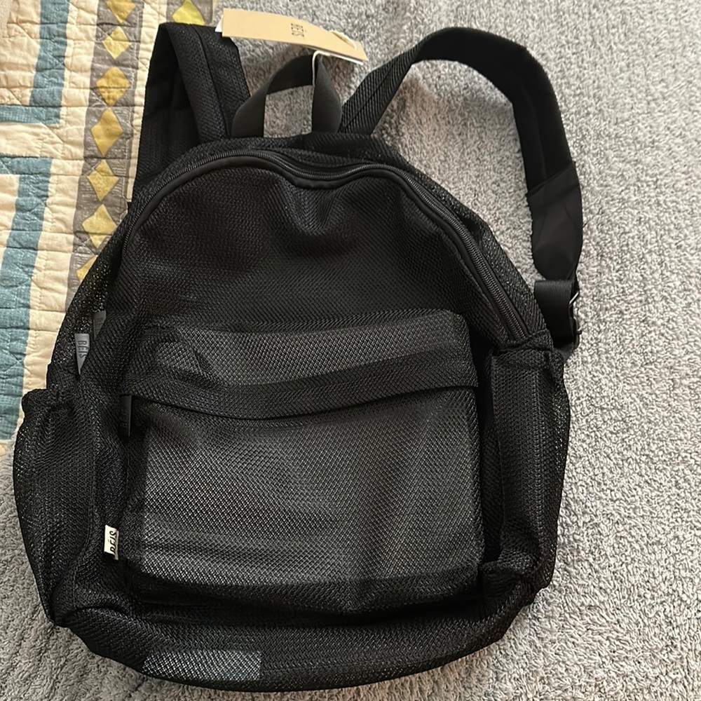 black mesh backpack